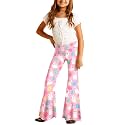 Deerose Girls Halloween Hippie Bell Bottom Pants High Waist Flare Pants 5-14 Years