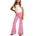 Deerose Girls Halloween Hippie Bell Bottom Pants High Waist Flare Pants 5-14 Years