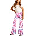 Deerose Girls Halloween Hippie Bell Bottom Pants High Waist Flare Pants 5-14 Years
