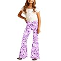 Deerose Girls Halloween Hippie Bell Bottom Pants High Waist Flare Pants 5-14 Years