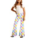 Deerose Girls Halloween Hippie Bell Bottom Pants High Waist Flare Pants 5-14 Years