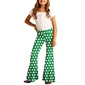 Deerose Girls Halloween Hippie Bell Bottom Pants High Waist Flare Pants 5-14 Years