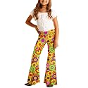 Deerose Girls Halloween Hippie Bell Bottom Pants High Waist Flare Pants 5-14 Years