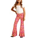 Deerose Girls Halloween Hippie Bell Bottom Pants High Waist Flare Pants 5-14 Years