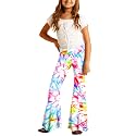 Deerose Girls Halloween Hippie Bell Bottom Pants High Waist Flare Pants 5-14 Years