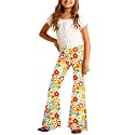 Deerose Girls Halloween Hippie Bell Bottom Pants High Waist Flare Pants 5-14 Years