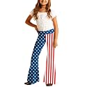 Deerose Girls Halloween Hippie Bell Bottom Pants High Waist Flare Pants 5-14 Years