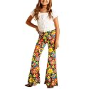 Deerose Girls Halloween Hippie Bell Bottom Pants High Waist Flare Pants 5-14 Years
