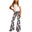 Deerose Girls Halloween Hippie Bell Bottom Pants High Waist Flare Pants 5-14 Years