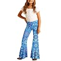 Deerose Girls Halloween Hippie Bell Bottom Pants High Waist Flare Pants 5-14 Years