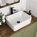 DeerValley Bathroom Vessel Sink White 16"x12" Rectangle Basin DV-1V0048