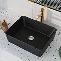 DeerValley Matte Black Ceramic Vessel Sink 19"x15" Rectangle Bathroom Basin