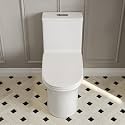 DeerValley One Piece Toilet with Comfortable Seat Height, Modern Standard Toilet for Bathroom, Dual Flush 1.1/1.6 GPF and MAP 1000g, 12'' Rough-In Skirted Toilet