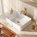 DeerValley Vessel Bathroom Sink White 19"x15" Rectangle Basin DV-1V031