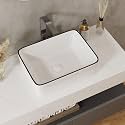 DeerValley Vessel Rectangle Sink White 16"x12" Bathroom Art Basin DV-1V0317