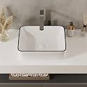 DeerValley White Vessel Bathroom Sink 16"x12" Rectangle Art Basin DV-1V0317