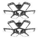 Deformable LED Garage Light - 15000 Lumen 6500K Daylight 150W, Six Leaf Garage Organization Ceiling Lighting, Pack of 2
