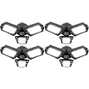 Deformable LED Garage Light - 6000 Lumen 6500K Daylight 60W, Three Leaf Garage Organization Ceiling Lighting, Pack of 4
