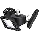 Deformable LED Garage Light - 6000 Lumen 4500K Neutral Light 60W, Three Leaf Garage Organization Ceiling Lighting 1-Pack