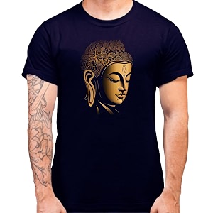 DeFrnt Unisex Cotton Regular Fit Gautam Buddha
