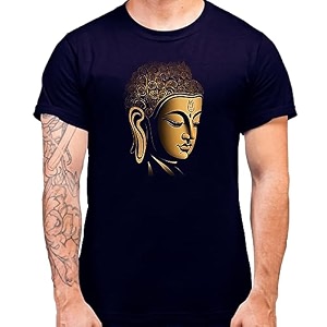 DeFrnt Unisex Cotton Regular Fit Gautam Buddha