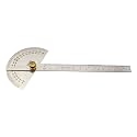 Professional Stainless Steel Angle Finder & Protractor Ruler (0–180° Degree, 6-Inch / 150mm Scale) – Metal with Adjustable Locking Arm Screw for Woodworking, Engineering, Drafting & DIY