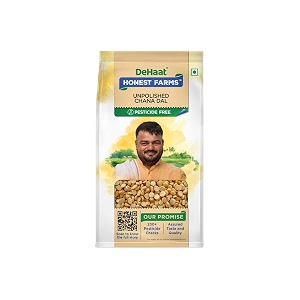 dehaat honest farms  pesticide-free  chana dal 1kg  split bengal gram  everyday dal  unpolished