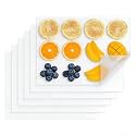 Dehydrator Silicone Sheets for Food Dehydrator Machine, Heat-Resistant Reusable Dehydrator Sheets, Dishwasher Safe Trays to Prevent Food Spills, 6 PCS 11 x 8 in, White, Rectangular