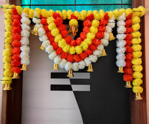 deity dt life styles artificial marigold flower door set hanging garland  4g  pack of 1 toran