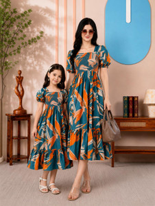 deklook printed mother  daughter dress twinning set