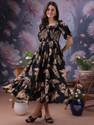 Deklook Women Fit and Flare Black MaxiFull