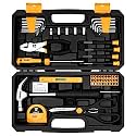 DEKO Tool Kit Set Box 62 Piece Home Repair DIY Tools Basic Hand Toolbox Sets for Home