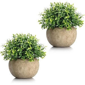 dekorly artificial plants fake mini potted plant small greenery decor for indoor home farmhouse aesthetic bedroom shelf office desk bathroom decoration brown height  16cm