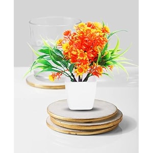 dekorly mini artificial plant with pot for diwali decor festive home decor items perfect for diwali celebration small plant for tabletop living room decor and office spaces design-ac