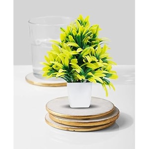 dekorly mini artificial plant with pot for diwali decor festive home decor items perfect for diwali celebration small plant for tabletop living room decor and office spaces design-s