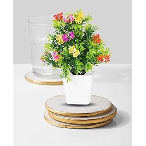 dekorly mini artificial plant with pot for diwali decor festive home decor items perfect for diwali celebration small plant for tabletop living room decor and office spaces design-i