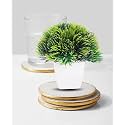Dekorly Mini Artificial Plant with Pot for Diwali Decor: Festive Home Decor Items, Perfect for Diwali Celebration, Small Plant for Tabletop, Living Room Decor, and Office Spaces (Design-N)