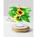 Dekorly Mini Artificial Plant with Pot for Diwali Decor: Festive Home Decor Items, Perfect for Diwali Celebration, Small Plant for Tabletop, Living Room Decor, and Office Spaces (Design-V)