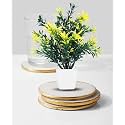 Dekorly Mini Artificial Plant with Pot for Diwali Decor: Festive Home Decor Items, Perfect for Diwali Celebration, Small Plant for Tabletop, Living Room Decor, and Office Spaces (Design-O)