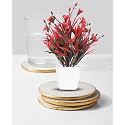 Dekorly Mini Artificial Plant with Pot for Diwali Decor: Festive Home Decor Items, Perfect for Diwali Celebration, Small Plant for Tabletop, Living Room Decor, and Office Spaces (Design-K)