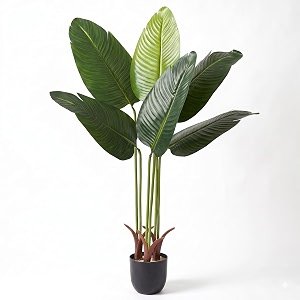 Dekorly Premium Artificial 6 Green Leaves Banana