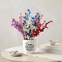 Dekorly Premium Artificial Baby’s Breath Floral Arrangement with White Vase &amp; Aesthetic Sticker | Stylish Home &amp; Office Accent (28CM) (1, Baby Breath)