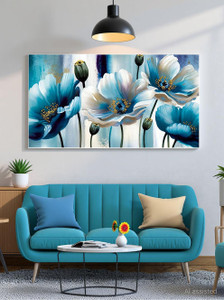 Dekorstation Beautiful Blue and White Flowers Canvas