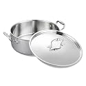 DELARLO 7QT Tri-Ply Stainless Braiser Pan With Steel Lid, 12 Inch Induction