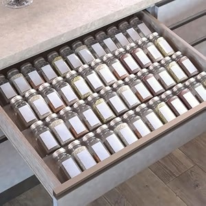 delavala spice drawer organizer 4 tier clear acrylic expandable from 1334 to 2634 seasoning jars drawer insert kitchen spice rack tray for cabinetcountertop-hold up 56 spice jars kitchen 8pcs