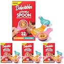 Delectables Lickable Spoon Handheld Wet Cat Treats Made-Real Chicken&amp;Tuna,Creamy Puree,Mess Free,Quick &amp; Easy,Grain-Free,No Added Fillers No Added Preservatives,Variety Pack, 0.35 Ounce (Pack of 128)