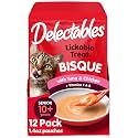 Delectables Lickable Treat Bisque Senior 10+ Wet Cat Treat with Real Tuna &amp; Chicken, Food Topper, Hydrating, Grain-Free, No Fillers, By-Products, Added Preservatives, 1.4oz Pouch, 12ct