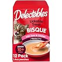 Delectables Lickable Treat Bisque Senior 10+ Wet Cat Treat with Real Tuna & Chicken, Food Topper, Hydrating, Grain-Free, No Fillers, By-Products, Added Preservatives, 1.4 Ounce Pouch (Pack of 96)