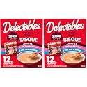 Delectables Lickable Treat Bisque Senior 10+ Wet Cat Treat Variety Pack, Food Topper, Hydrating, Grain-Free, No-Fillers, No By-Products, No_Added Preservatives, Pouch, 1.4 Ounce (Pack of 24)
