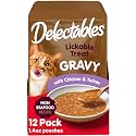 Delectables Lickable Treat Gravy Non-Seafood Wet Cat Treat with Real Chicken &amp; Turkey, Food Topper, Hydrating, Grain-Free, No Fillers, By-Products, Added Preservatives, Pouch, 1.4 Ounce (Pack of 96)